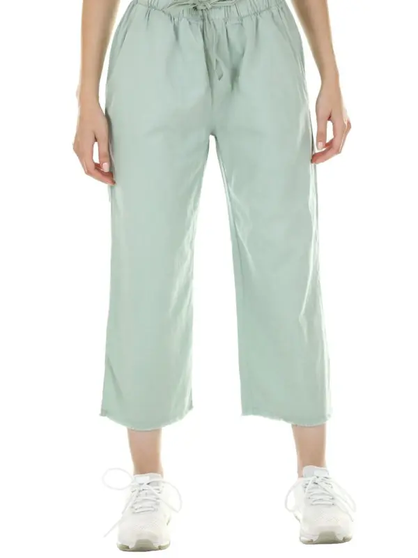 Drawstring Linen Culotte in mint