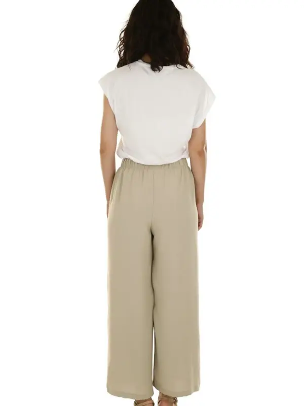 Wide-Leg Palazzo Pant in sand