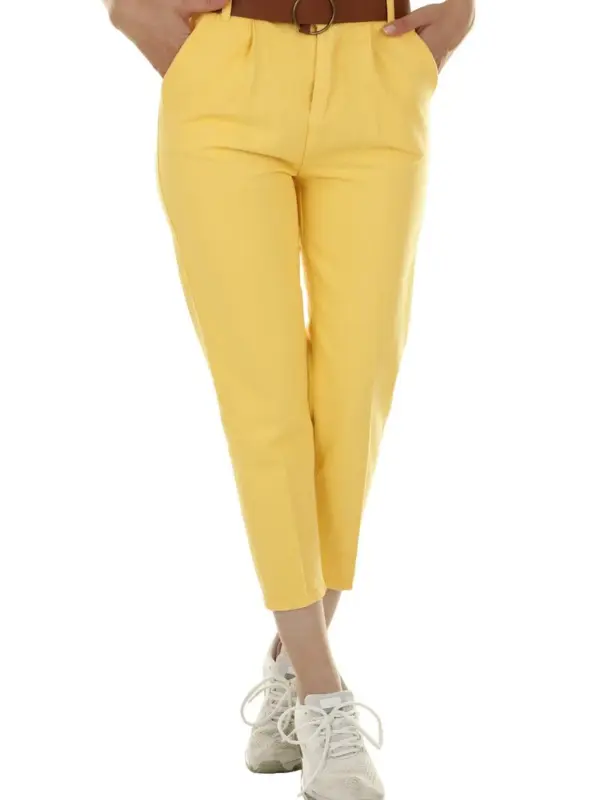 Belted Cigarette Trouser in sunflower